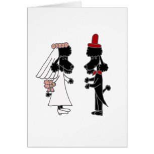 Lustige Pudel-Braut-und Bräutigam-Hochzeit