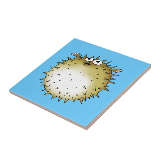 lustige Pufferfische Fliese (Seite)