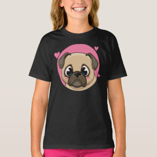 Lustige Pug-Mama Süße Welpen-Hund Liebhaber Cartoo T-Shirt