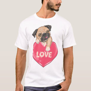 Lustige Pug-Mama Süßer Welpe Hundeliebhaber Cartoo T-Shirt