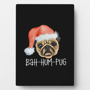 Lustige Pug Weihnachten Hund Mama Papa Pyjama Over Fotoplatte