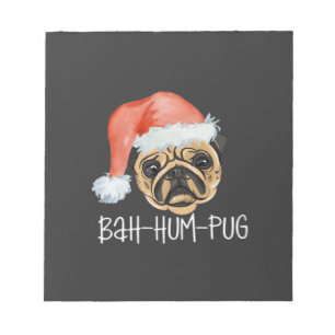 Lustige Pug Weihnachten Hund Mama Papa Pyjama Over Notizblock