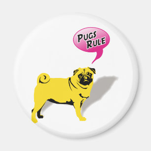 Lustige Pugs regieren Geschenke Magnet