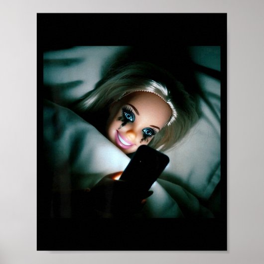 Lustige Puppe Weinendes Gesicht Meme Scrollendes S Poster (Vorne)