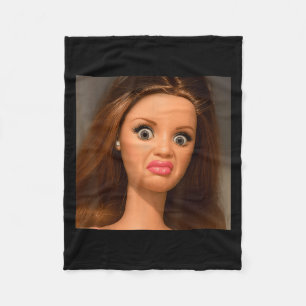 Lustige Puppen-Gesicht-Meme Ekelhaft Fleecedecke