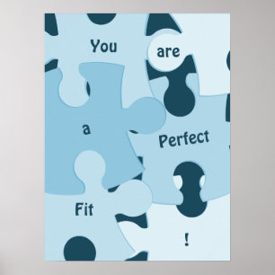 Lustige Puzzleteile Benutzerdefinierter Motivation Poster