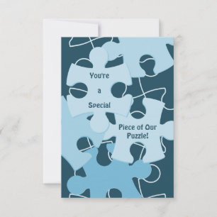 Lustige Puzzleteile in Blau 5x7 Zoll Dankeskarte