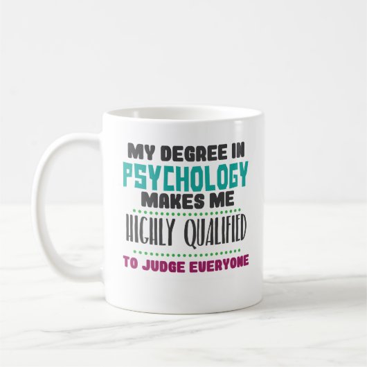 Lustige qualifizierte Kaffee-Tasse PsychologePhD Kaffeetasse (Links)