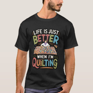 Lustige Quiltstickerei Nähen Stricken Quilter Nähe T-Shirt