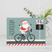 Lustige Radfahr-Weihnachtskarten (Stehend Vorderseite)