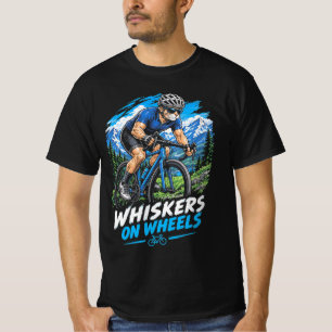 Lustige Radfahrer-Katze mit Roadbike 'Whiskers On T-Shirt