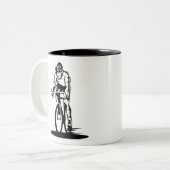 Lustige Radfahrer-Skizze - radfahrenkaffee-Tasse - Zweifarbige Tasse (Vorderseite Links)