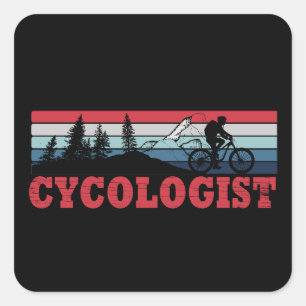 Lustige Radfahrerrente - Cycologist Quadratischer Aufkleber