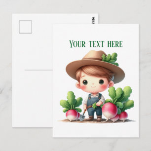 Lustige Radieschen Bauer anpassbar Postkarte