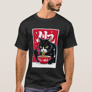 Lustige Ramen-Katze, die Nudeln isst T-Shirt