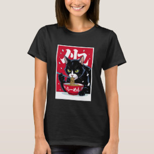 Lustige Ramen-Katze, die Nudeln isst T-Shirt