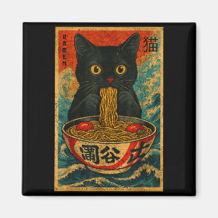 Lustige Ramen-Katze Japanischer Vintage-Retro-Nude Magnet