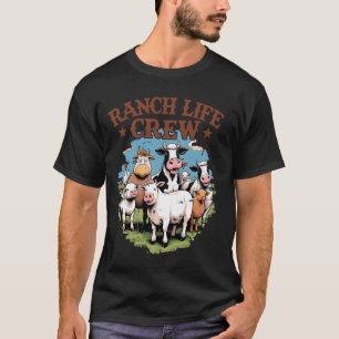 Lustige Ranch-Lebens-Crew-Kuh-Rinder-Bauer Rancher T-Shirt