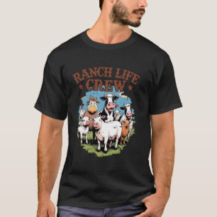 Lustige Ranch-Lebens-Crew-Kuh-Rinder-Bauer-Rancher T-Shirt