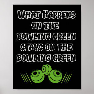 Lustige Rasen Bowling Poster