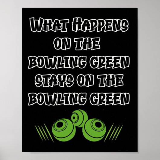 Lustige Rasen Bowling Poster (Vorne)