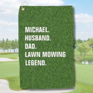 Lustige Rasenmäh-Legende Personalisiert  Golfhandtuch