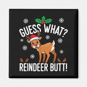 Lustige Rate mal, was Rentierarsch Weihnachts-Rent Magnet