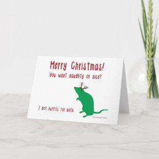 Lustige Ratten-Weihnachtskarte Feiertagskarte