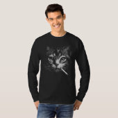 Lustige rauchende Katze T-Shirt (Vorne ganz)
