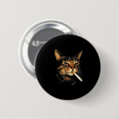 Lustige rauchende Katze Zigarette Kätzchen Meme Du Button (Vorne & Hinten)