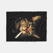 Lustige rauchende Katze Zigarette Kätzchen Meme Du Fleecedecke (Vorderseite (Horizontal))