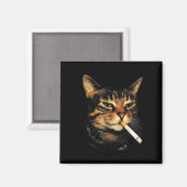 Lustige rauchende Katze Zigarette Kätzchen Meme Du Magnet (Vorderseite/Rückseite)