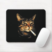 Lustige rauchende Katze Zigarette Kätzchen Meme Du Mousepad (Mit Mouse)