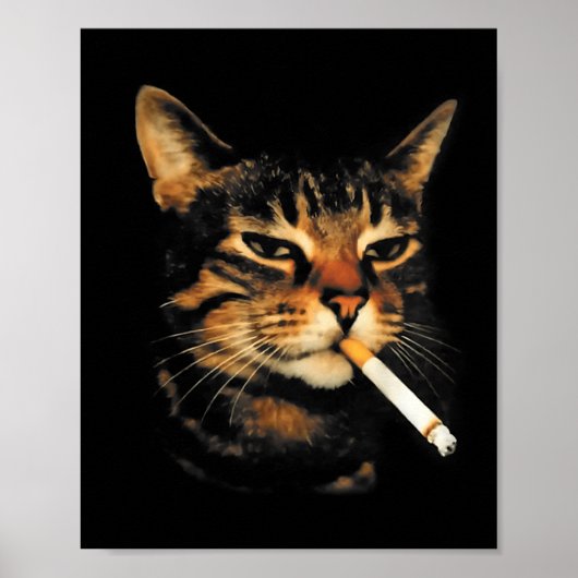 Lustige rauchende Katze Zigarette Kätzchen Meme Du Poster (Vorne)