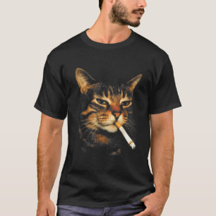 Lustige rauchende Katze Zigarette Kätzchen Meme Du T-Shirt