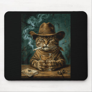 Lustige rauchende Katze Zigarette Meme Katzenliebh Mousepad
