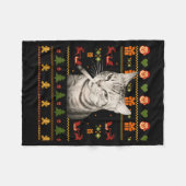 Lustige rauchende Katzen-Meme-Weihnachts-Ugly Swea Fleecedecke (Vorderseite (Horizontal))