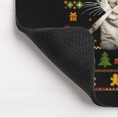 Lustige rauchende Katzen-Meme-Weihnachts-Ugly Swea Mousepad (Ecke)