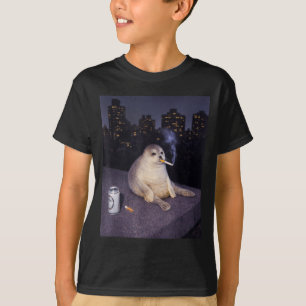 Lustige rauchende Robbe-Meme T-Shirt