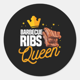 Lustige Rbarbecue-Rippen-Königin-Bbq-Fleisch-Saiso Runder Aufkleber