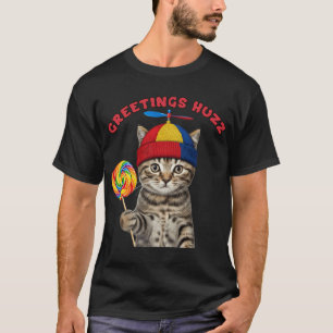 Lustige realistische Tabby-Katze Gesicht Schräg Bl T-Shirt