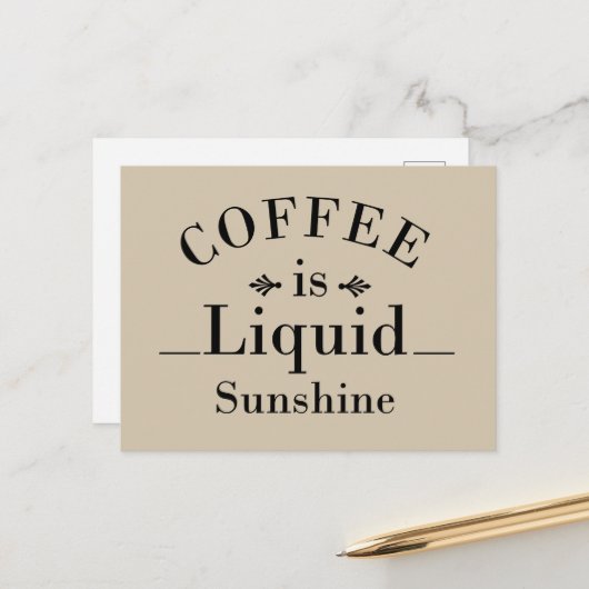 lustige Redewendungen über Kaffee Feiertagspostkarte (Vorderseite/Rückseite Beispiel)