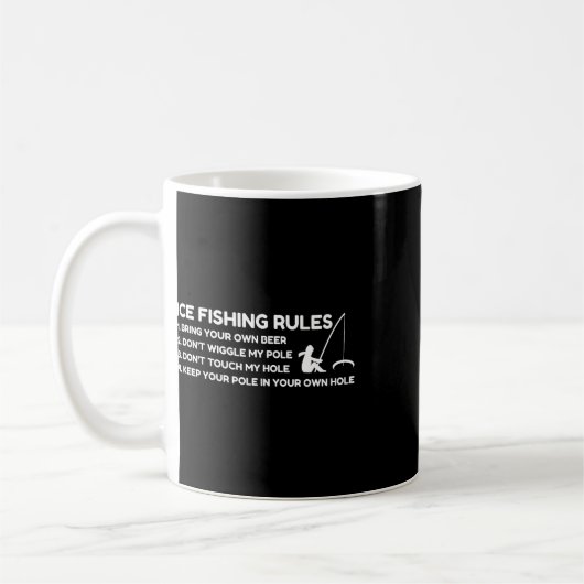 Lustige Regeln fürs Eisfischen Kaffeetasse (Links)