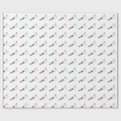 Lustige Regenbogen-Einhorn-Schwimmen-Samenzellen Geschenkpapier (Flach)