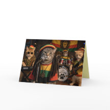 Lustige Reggae-Katzengrußkarte