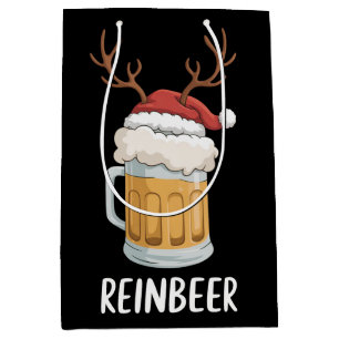 Lustige Reinbeer-Paare Weihnachten passend Urlaub Mittlere Geschenktüte