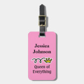 Lustige Reise-Gepäckanhänger | Königin von alles Gepäckanhänger (Vorderseite vertikal)