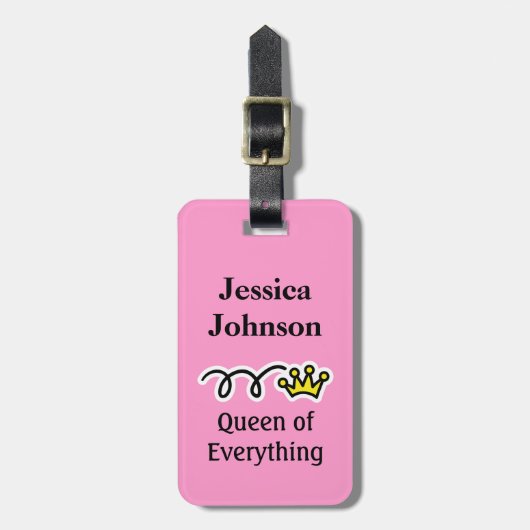 Lustige Reise-Gepäckanhänger | Königin von alles Gepäckanhänger (Vorderseite vertikal)