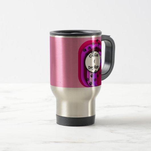 Lustige Reise-VeterinärTasse "Kaffee und Hundehaar Reisebecher (VorderseiteRechts)