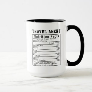 Lustige Reisevermittler Ernährungsfakten Tourismus Tasse